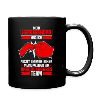 Mein Hollandse Herdershond und Ich Spruch - Tasse einfarbig - Schwarz - Rechts