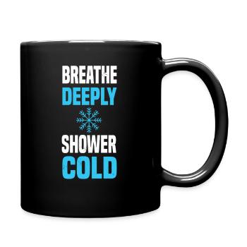 Eisbaden Kaltduschen Eisschwimmen Gesund Geschenk - Tasse einfarbig - Schwarz - Rechts