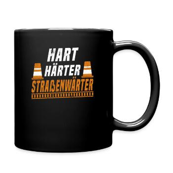 Straßenbauer Straßenwärter Straßenbau Geschenk - Tasse einfarbig - Schwarz - Rechts