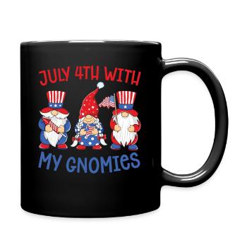 4. Juli Mit Meinen Gnomen 4. Juli Gartenarbeit - Tasse einfarbig - Schwarz - Rechts