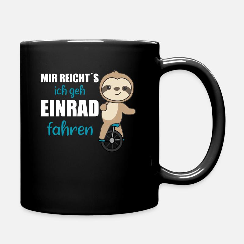 Einrad Faultier Einradfahrer Faultiere Zirkus - Tasse einfarbig - Schwarz