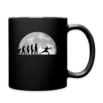 Fechten Evolution Mond Fechter Sportfechter - Tasse einfarbig - Schwarz - Rechts