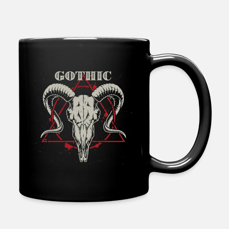 Gothic tête de mort Pentagramme punk mort - Mug uni - noir
