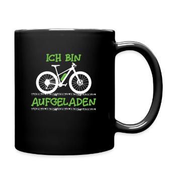 Ebike Radfahrer Ich Bin Aufgeladen Ebiker Spruch - Tasse einfarbig - Schwarz - Rechts