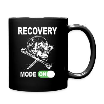 Recovery Mode On - Totenkopf mit Krücken - Tasse einfarbig - Schwarz - Rechts