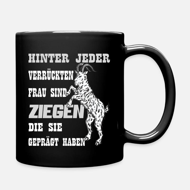 Ziege Frau Ziegen Ziegenbock Geschenk - Tasse einfarbig - Schwarz
