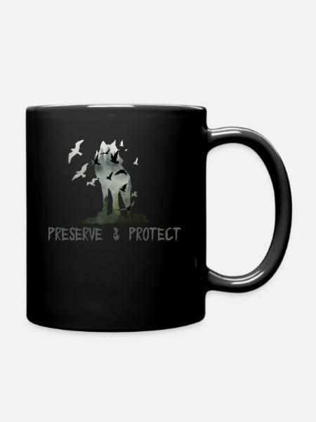 Preserve & Protect Protection de l’environnement Protection du climat Wolf - Mug uni - noir