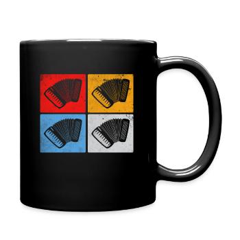 Akkordeon Retro - Tasse einfarbig - Schwarz - Rechts