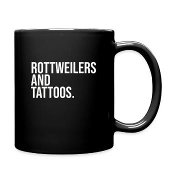 Rottweiler and Tattoos - Full Colour Mug - black - Right