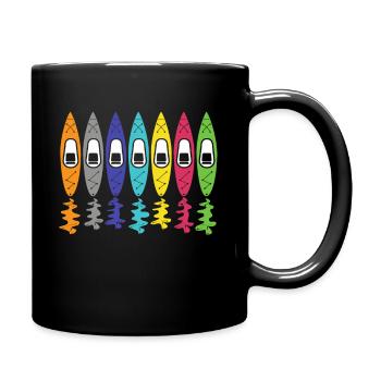 Colorful Kayak Kayaking Kayaker Canoeing Paddling - Full Colour Mug - black - Right