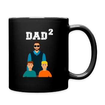 Vater 2 Söhne Vatertag Geschenk - Tasse einfarbig - Schwarz - Rechts