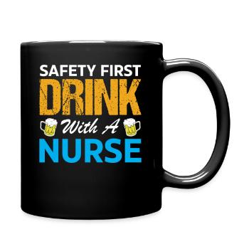 Nurse Joke Beer Bier Krankenschwester Alkohol witz - Tasse einfarbig - Schwarz - Rechts