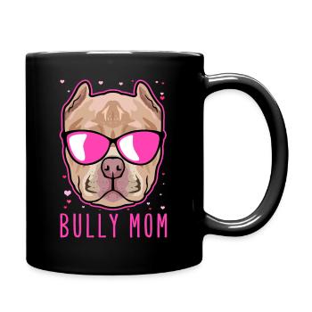 Bully Mom | American Bully Dog Owner Gift - Full Colour Mug - black - Right