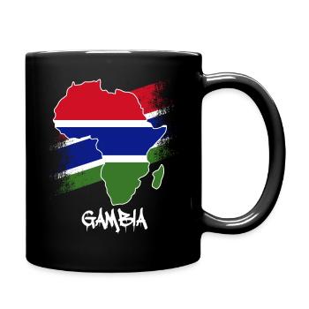 Drapeau gambien à l’intérieur de l’Afrique Carte Amour Gambie - Mug uni - noir - Droite