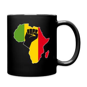 Love Africa Carte Pan African Colors Raised Fist - Mug uni - noir - Droite