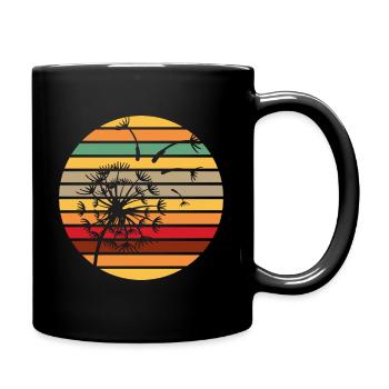 Pusteblumen Pusteblume Löwenzahn Blume Wildkraut - Tasse einfarbig - Schwarz - Rechts
