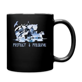 Preserve & Protect Environmental Protection Climate Protection Polar Bear - Full Colour Mug - black - Right