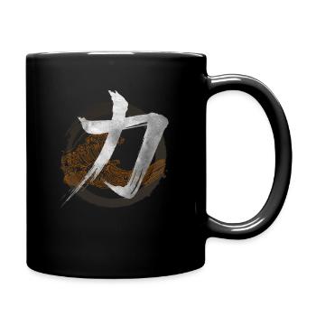 Japanische Syische Symbol Kanji Stärke - Japan-Liebhaber - Mot - Tasse einfarbig - Schwarz - Rechts
