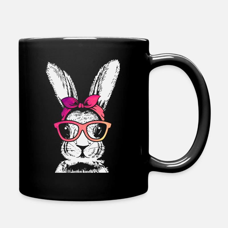 Hase Sonnenbrille Ostern Ohren cool - Tasse einfarbig - Schwarz
