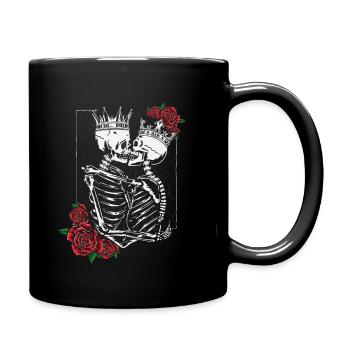 skeleton love lifelong valentine's day - Full Colour Mug - black - Right