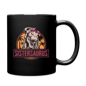 Sistersaurus sister dinosaur sour - Full Colour Mug - black - Right