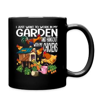 Jardinage & poulets amateurs de jardin cadeau - Mug uni - noir - Droite