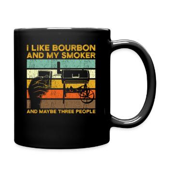 BBQ Smoker Grillen Grill - Tasse einfarbig - Schwarz - Rechts