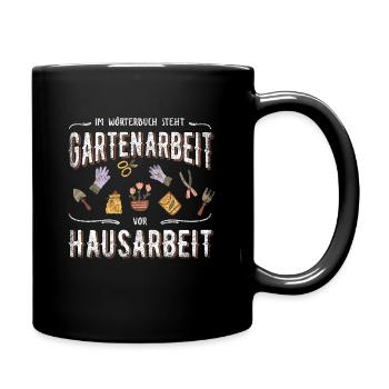 Gartenarbeit Wörterbuch Garten Gärtner - Tasse einfarbig - Schwarz - Rechts