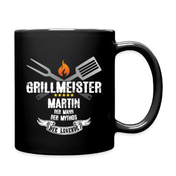 martin grillschürze schürze grillen geschenk - Tasse einfarbig - Schwarz - Rechts