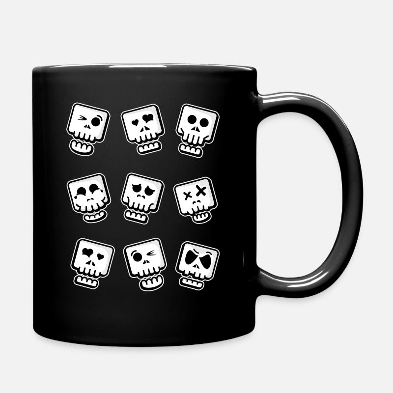 Drôle de têtes de mort émoticône tête de mort - Mug uni - noir