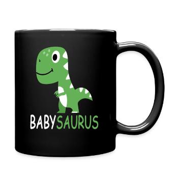 BabySaurus - Baby Saurus - Baby Dinosaur - Full Colour Mug - black - Right