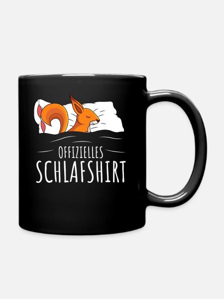 Offizielles Schlafshirt Eichhörnchen Geschenk - Tasse einfarbig - Schwarz