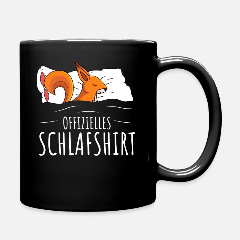 Offizielles Schlafshirt Eichhörnchen Geschenk - Tasse einfarbig - Schwarz
