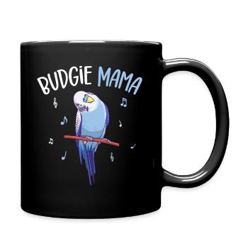 Wellensittich Mama Vogel Liebhaber - Tasse einfarbig - Schwarz - Rechts