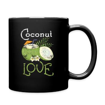 Coconut Fruit Caribbean Vacation - Full Colour Mug - black - Right