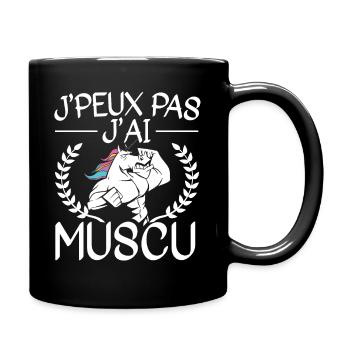 Je Peux Pas J'Ai Muscu Licorne - Mug uni - noir - Droite