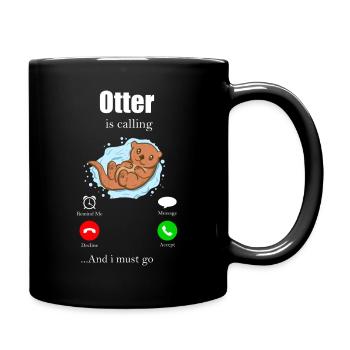 Loutres - Mug uni - noir - Droite