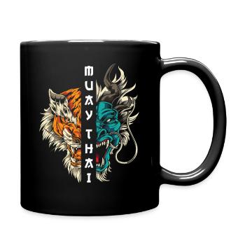 Muay Thai Dragon Tiger - Full Colour Mug - black - Right