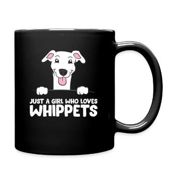 Nur ein Mädchen, das Whippets liebt Niedlicher - Tasse einfarbig - Schwarz - Rechts