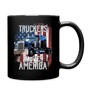 Drapeau camion américain - Mug uni - noir - Droite