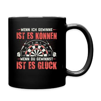 Dart Darts Darten Darter Dartscheibe Geschenk - Tasse einfarbig - Schwarz - Rechts