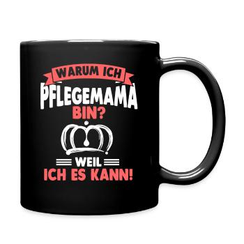 Pflegemutter Ziehmutter Muttertag - Tasse einfarbig - Schwarz - Rechts