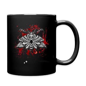 Motte und Okkultismus Design im Gothic Stil - Tasse einfarbig - Schwarz - Rechts