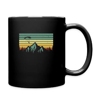 Vintage paraglider mountains skydiving paragliding - Mug uni - noir - Droite