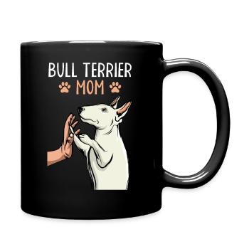 Bullterrier Mama Hunde Mutter Geschenk - Tasse einfarbig - Schwarz - Rechts