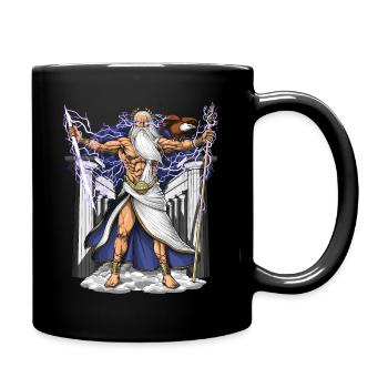 Griechischer Gott Zeus - Tasse einfarbig - Schwarz - Rechts