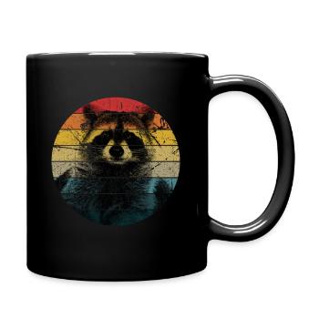 raccoon - Full Colour Mug - black - Right