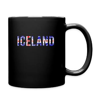 Iceland Flag Font - Full Colour Mug - black - Right