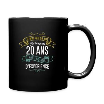 80 ans anniversaire avec 60 ans d'expérience. - Mug uni - noir - Droite
