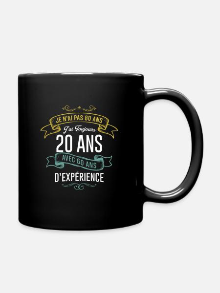 80 ans anniversaire avec 60 ans d'expérience. - Mug uni - noir